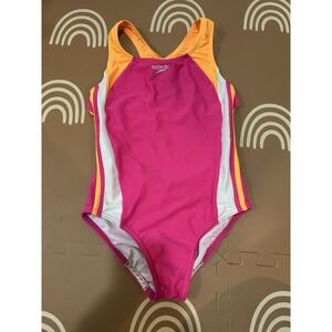 Girls Pink And Orange Speedo Swimsuit Size 10